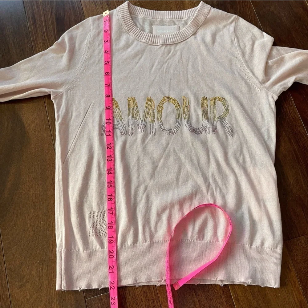 NWT Zadig and Voltaire Miss Amour Gradient Strass Sweater Pink Long Sleeve XS